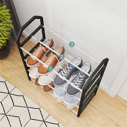 4 Tiers Shoe Rack Practical Shoe Cabinet for Home Dorm Room Balcony Multifunctional Removable Assembly Storage Shelf Hanger Rack
