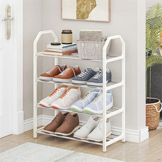 4 Tiers Shoe Rack Practical Shoe Cabinet for Home Dorm Room Balcony Multifunctional Removable Assembly Storage Shelf Hanger Rack