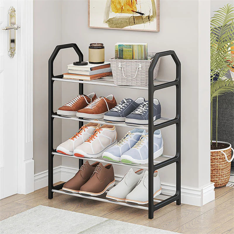 4 Tiers Shoe Rack Practical Shoe Cabinet for Home Dorm Room Balcony Multifunctional Removable Assembly Storage Shelf Hanger Rack