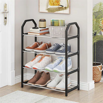 4 Tiers Shoe Rack Practical Shoe Cabinet for Home Dorm Room Balcony Multifunctional Removable Assembly Storage Shelf Hanger Rack