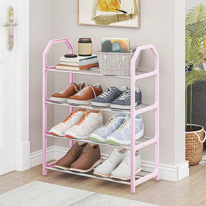 4 Tiers Shoe Rack Practical Shoe Cabinet for Home Dorm Room Balcony Multifunctional Removable Assembly Storage Shelf Hanger Rack
