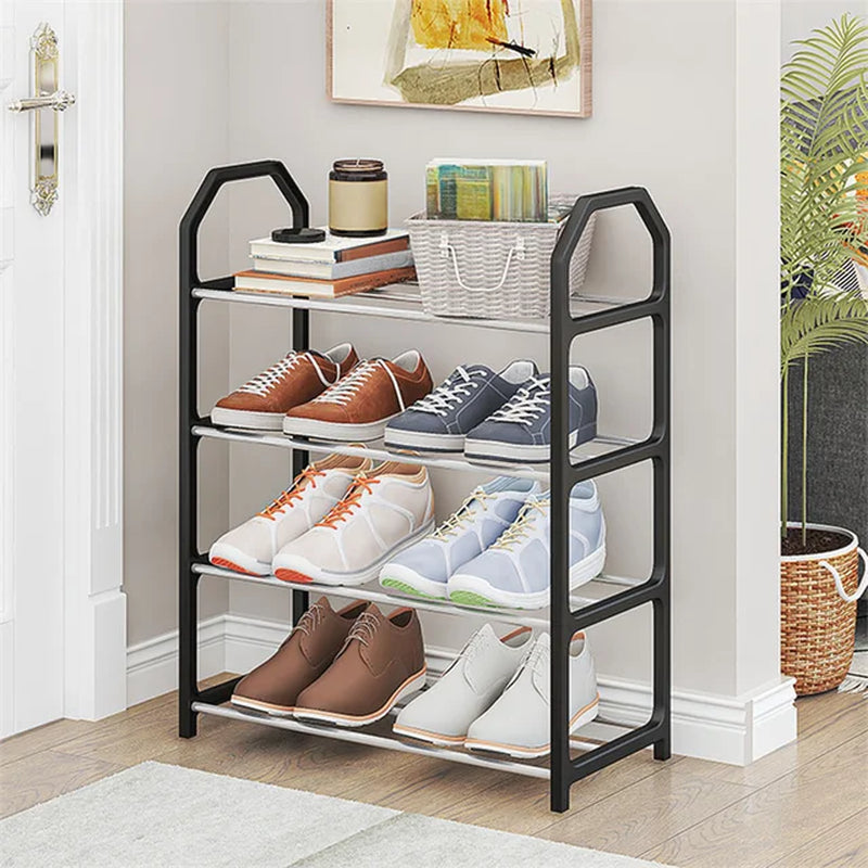 4 Tiers Shoe Rack Practical Shoe Cabinet for Home Dorm Room Balcony Multifunctional Removable Assembly Storage Shelf Hanger Rack