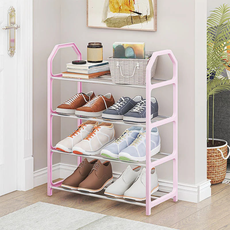 4 Tiers Shoe Rack Practical Shoe Cabinet for Home Dorm Room Balcony Multifunctional Removable Assembly Storage Shelf Hanger Rack